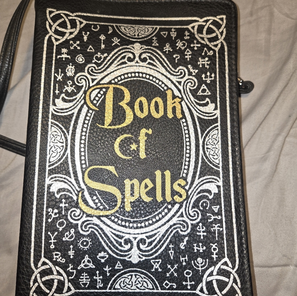 Book of Spells Black and White Bag